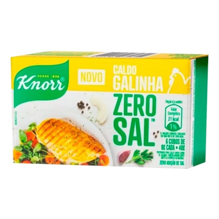 Caldo Knorr 10 Caixas Com 6 Cubos Galinha Zero Sal 48g