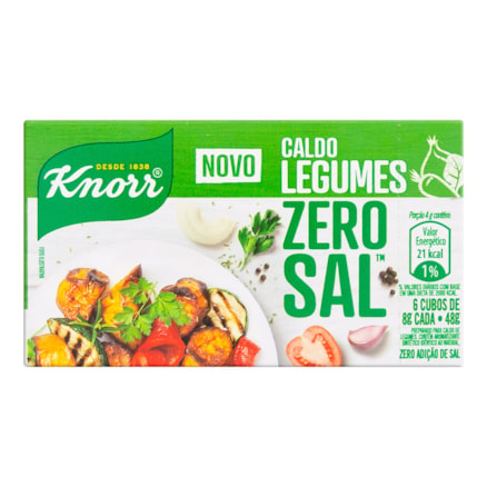 Caldo Knorr 10 Caixas Com 6 Cubos Legumes Zero Sal 48g