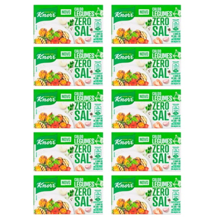 Caldo Knorr 10 Caixas Com 6 Cubos Legumes Zero Sal 48g