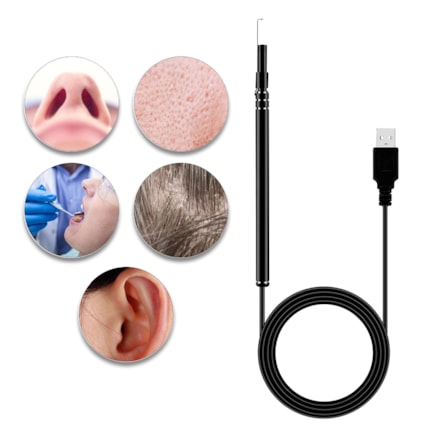 Câmera Endoscopia Limpeza Ouvido Usb 5.5mm 0.3mp Wcs