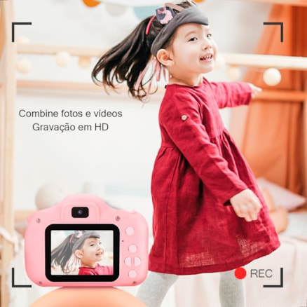 Camera fotografica filmadora gravadora voz video com jogos infantil presente