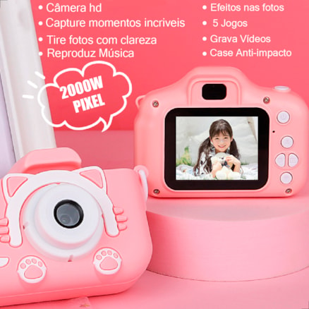 Camera fotografica filmadora gravadora voz video com jogos infantil presente