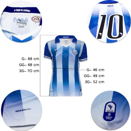 Camisa Centro Sportivo Alagoano Feminina Listras