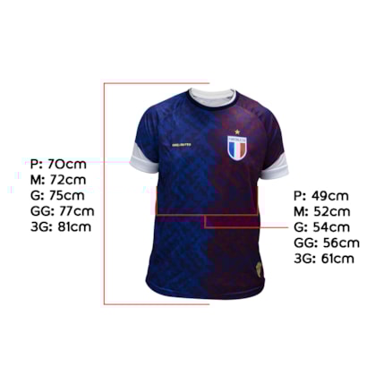 Camisa do Fortaleza Masculina Azul com Vermelho 2022.10-10