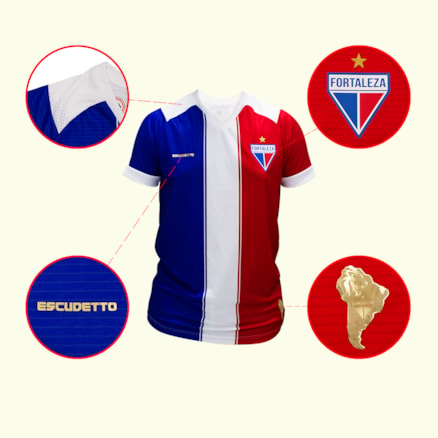 Camisa do Fortaleza Masculina Azul e Vermelha 2022.10-09