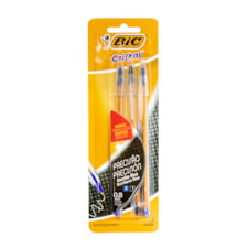 Caneta Bic Cristal Fina (2 Azuis E 1 Preta) 3 Und