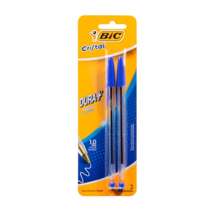 Caneta Bic Cristal Material Escolar 2 Und Azul