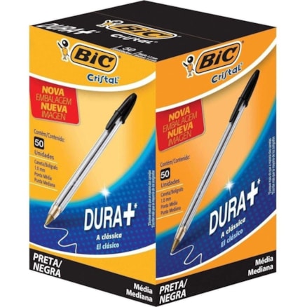 Caneta Bic Cristal Preta 50 Und