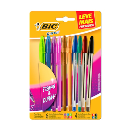 Caneta Bic Fashion 1.2 10 Cores