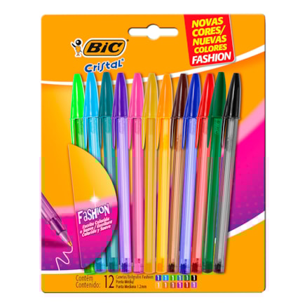 Caneta Bic Fashion 1.2 Colorida 12 Und