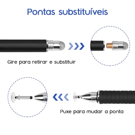 Caneta Touch Screen Stylus 2 em 1 Ponta Fina Desenho Tablet Celular Smartphone Cor Variada