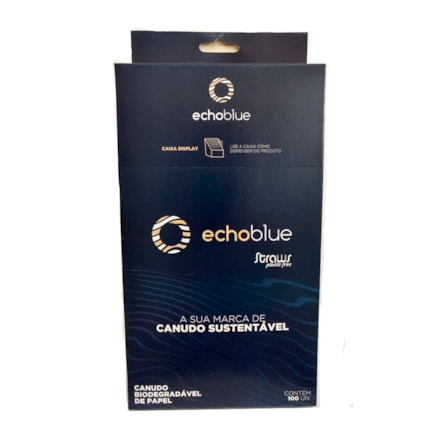 Canudo Papel Echoblue Biodegradável Branco Laranja 100 Und