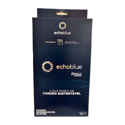 Canudo Papel Echoblue Biodegradável Branco Verde 100 Und