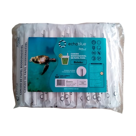 Canudo Papel My Store Biodegradável Curto Branco 100 Und