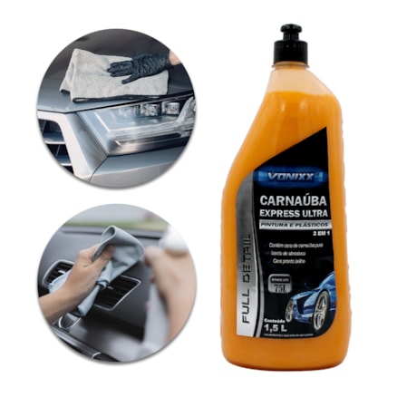 Carnaúba Express Ultra 1,5l Vonixx Cera Pintura E Plásticos