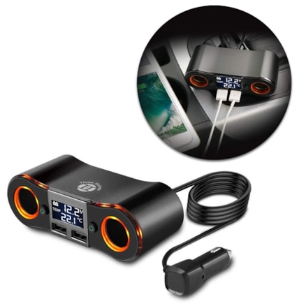 Carregador Adaptador Wcs Carro 12/24v 2 Usb 5v/3.5a 2 Isqu