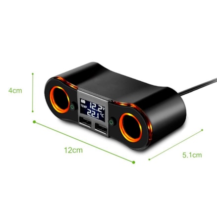 Carregador Adaptador Wcs Carro 12/24v 2 Usb 5v/3.5a 2 Isqu