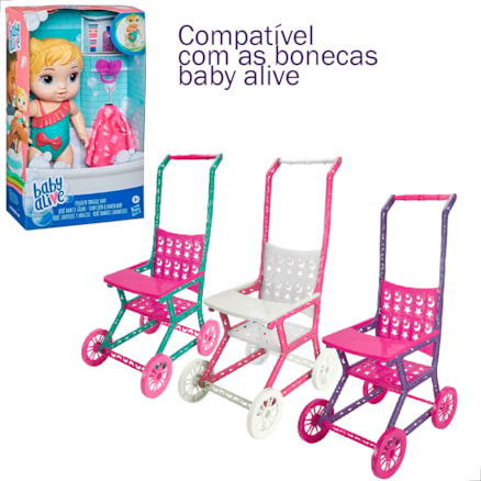 Carrinho de Boneca Infantil Bebê de Passeio Para Menina Conforto Bebê Ninar Toys