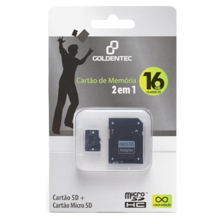 Cartão De Memória Microsd 16gb Classe 10 Goldentec Mc110gt