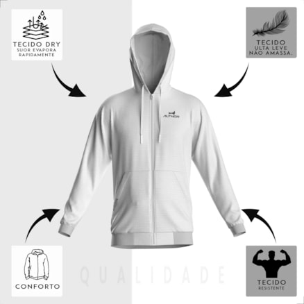 Casaco Esportivo Agasalho com Capuz Blusa Althor Masculino Feminino Exercícios