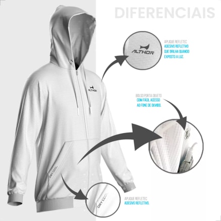 Casaco Esportivo Agasalho com Capuz Blusa Althor Masculino Feminino Exercícios