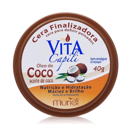 Cera Cabelo Vita Capili Óleo Coco Nutrição Maciez 40g