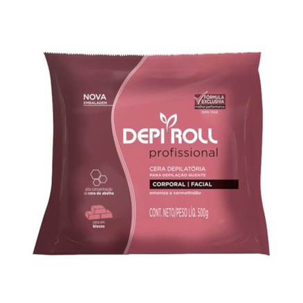 Cera Quente Depi Roll Rosa Corporal Facial Cera Abelha 500g