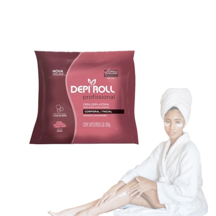 Cera Quente Depi Roll Rosa Corporal Facial Cera Abelha 500g