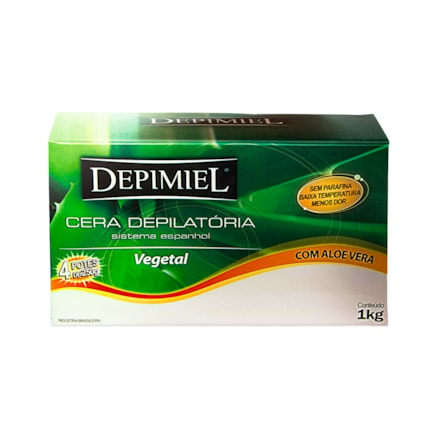 Cera Quente Depimiel Vegetal Aloe Vera 1kg 4 Potes 250g