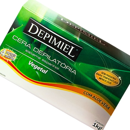 Cera Quente Depimiel Vegetal Aloe Vera 1kg 4 Potes 250g