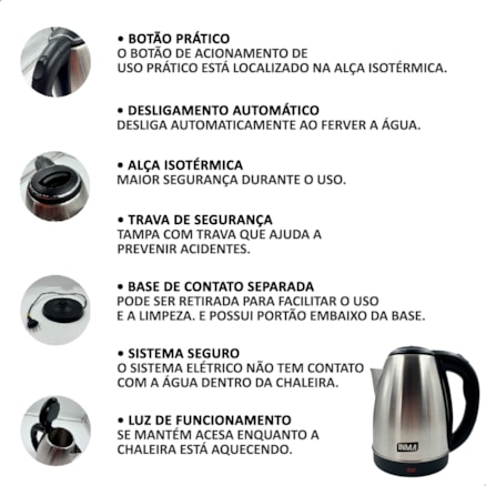 Chaleira eletrica INMA Inox