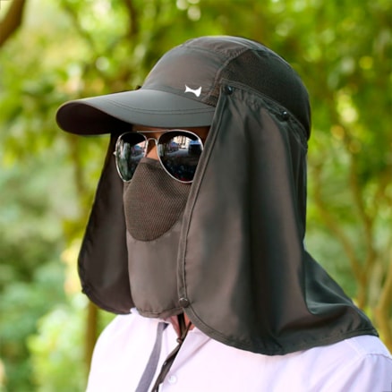 Chapéu Boné Pesca Caça Caminhada Camping Trilha Proteção Solar Pescoço Nuca Rosto Mosquiteiro