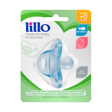 Chupeta Lillo Silicone Tamanho 1 +0 Meses Azul