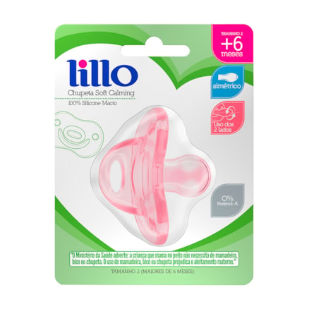 Chupeta Lillo Silicone Tamanho 2 +6 Meses Rosa