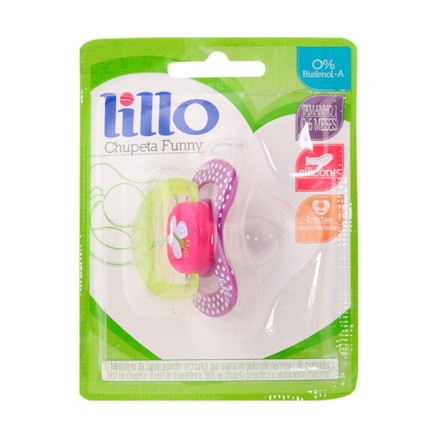 Chupeta Orto Lillo Funny Rosa Silicone Macio 0/6meses 621350