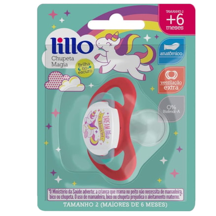 Chupeta Orto Lillo Magia Lilás Silicone Macio +6meses 612650