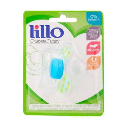 Chupeta Orto Lillo Xadrez Azul Silicone Macio +6meses 649720