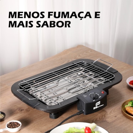Churrasqueira Elétrica Grelha Anti Fumaça Regula Temperatura