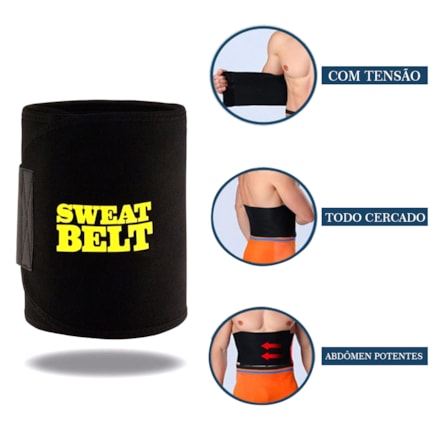 Cinta Abdominal Térmica Ajustável Neoprene Preta Sweet Belt