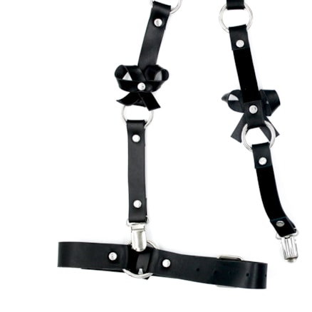 Cinto Bondage Harness Cintura Coxa Couro Sint Lp-071 K.sex