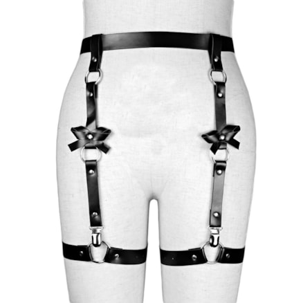 Cinto Bondage Harness Cintura Coxa Couro Sint Lp-071 K.sex