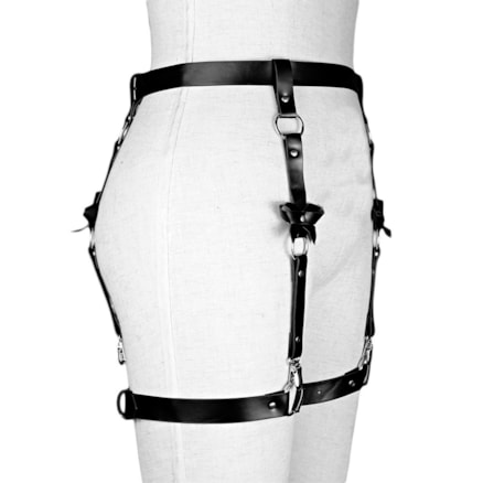 Cinto Bondage Harness Cintura Coxa Couro Sint Lp-071 K.sex