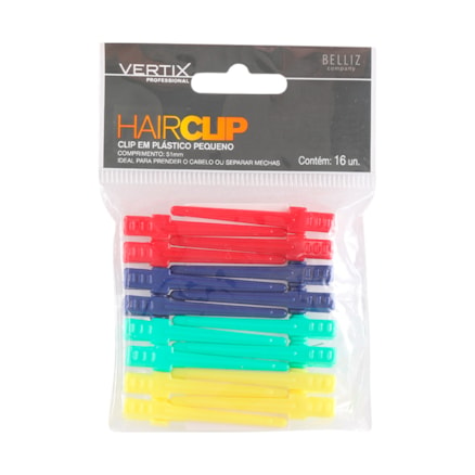 Clips Vertix 51mm Plástico Cabelos Com 16 Und Ref 3039