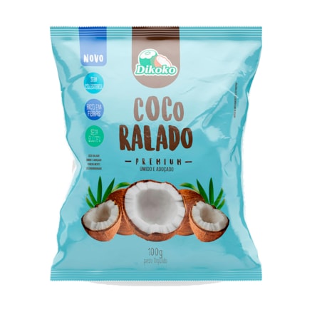 Coco Ralado Dikoko Úmido E Adoçado Rico Fibras 100g