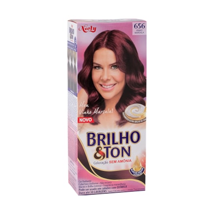 Coloração Brilho E Ton 656 Vinho Marsala Sem Amônia 35g