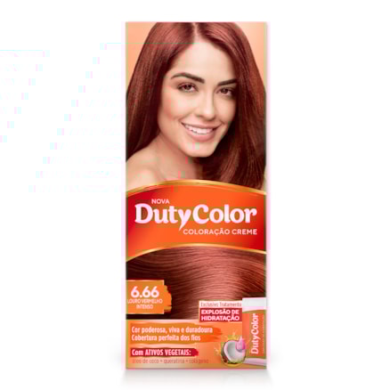 Coloração Creme Dutycolor 6.66 Louro Vermelho Intenso 50g