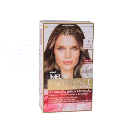 Coloração Creme Imedia 51 Castanho Claro Acinzentado 47g