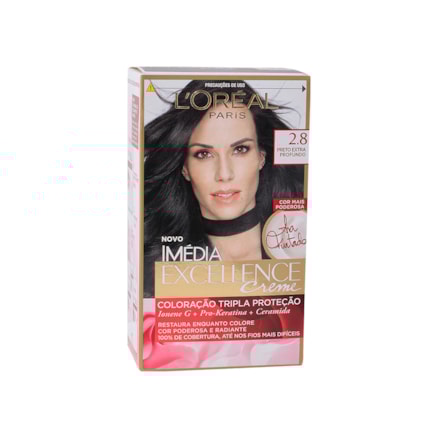 Coloração Creme Imedia Excellence 2.8 + Preto Perolado 47g