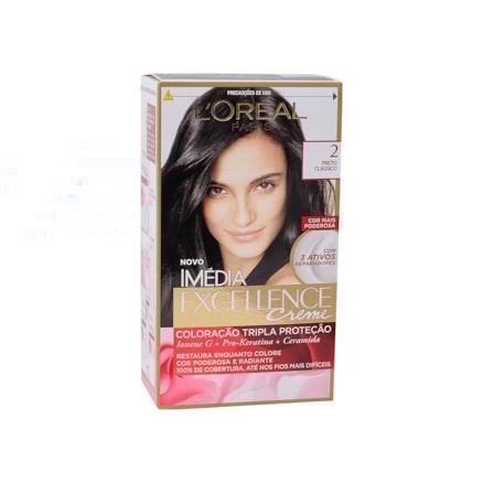Coloração Creme Imedia Excellence 2 Preto Classico 47g