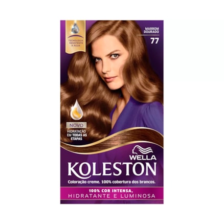 Coloração Creme Koleston 7.7 Marrom Dourado Cor Intensa 55g